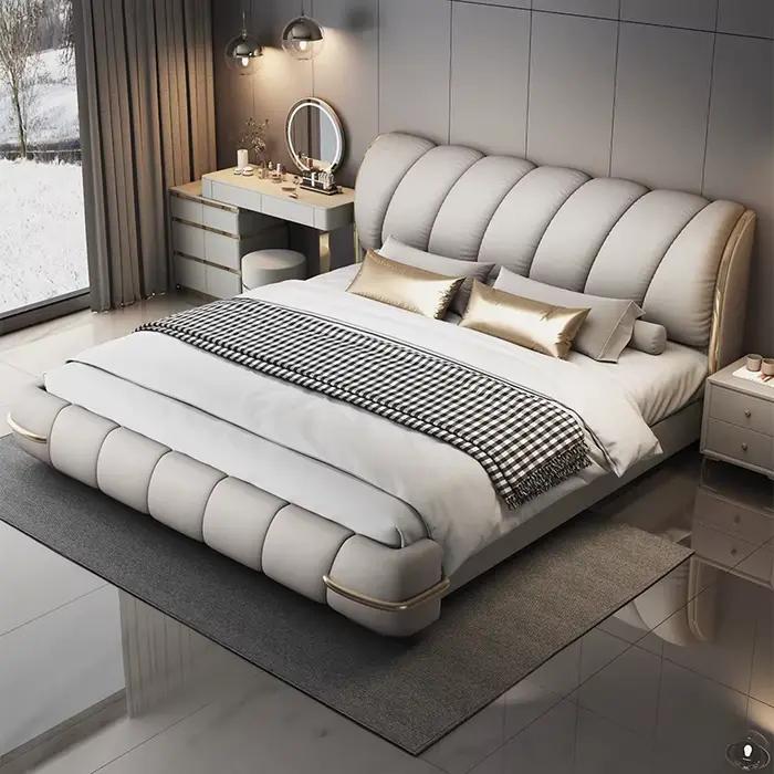 Multifonction doux moderne lit rangement filles Design Corium lit chambre mariage Camas De Matrimoni