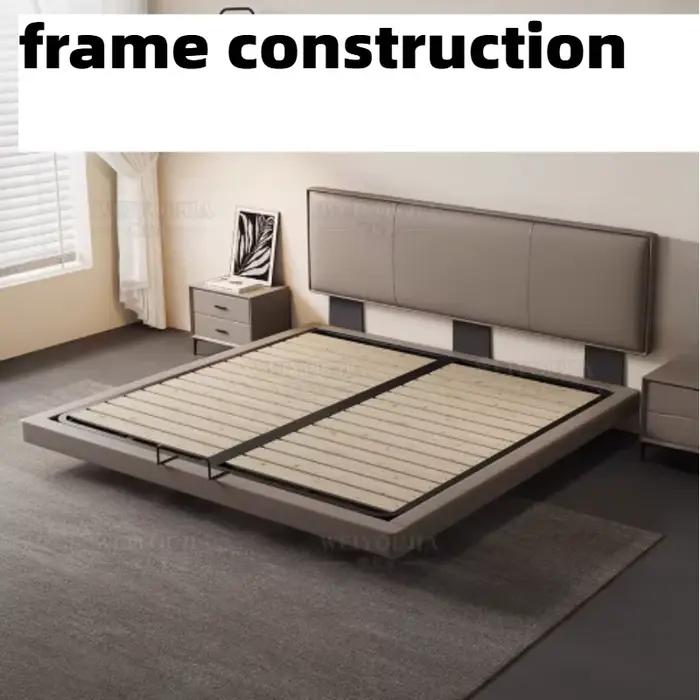 Lit double 180x200cm avec tête de lit, cadre pour 2 personnes, tailles Full, Queen, King, lit double
