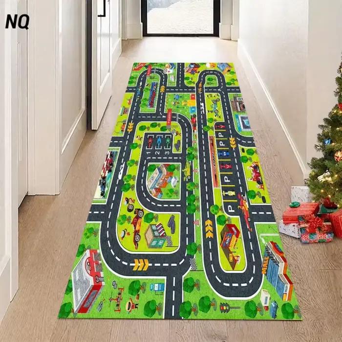 Tapis de couloir de chambre à coucher, motif d'illusion optique 3D de passage infini, tapis antidéra