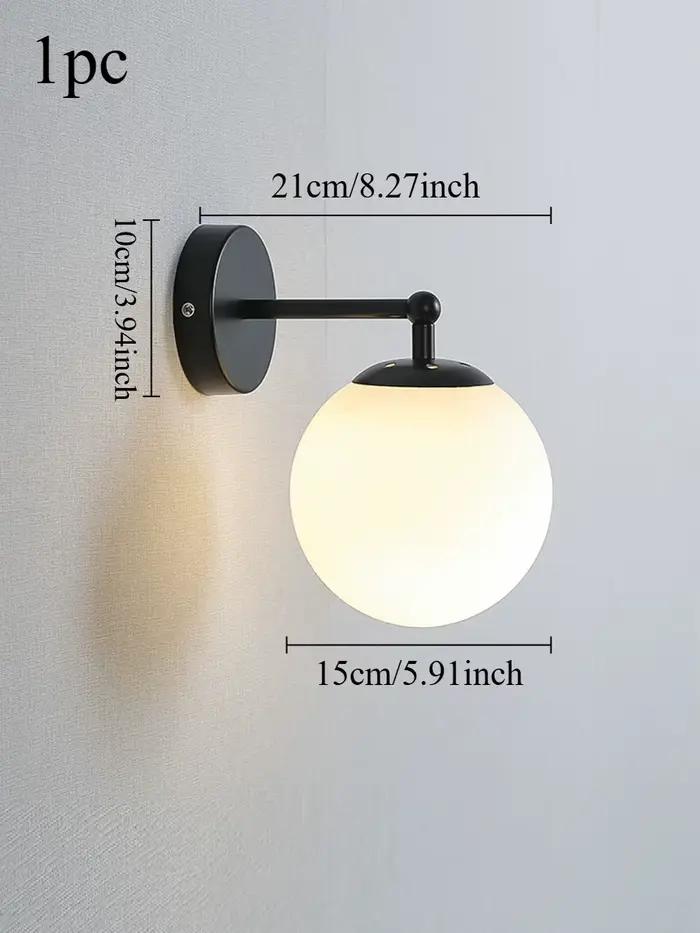 Lampe murale moderne en verre, lumière de chevet nordique simple, pour salon, chambre à coucher, bur