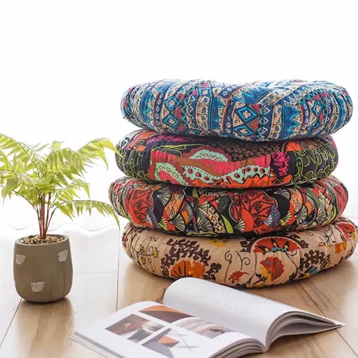 Coussin de sol rond, Tatami épais, tapis de Yoga pour méditation, lavable en Machine, coussin de siè
