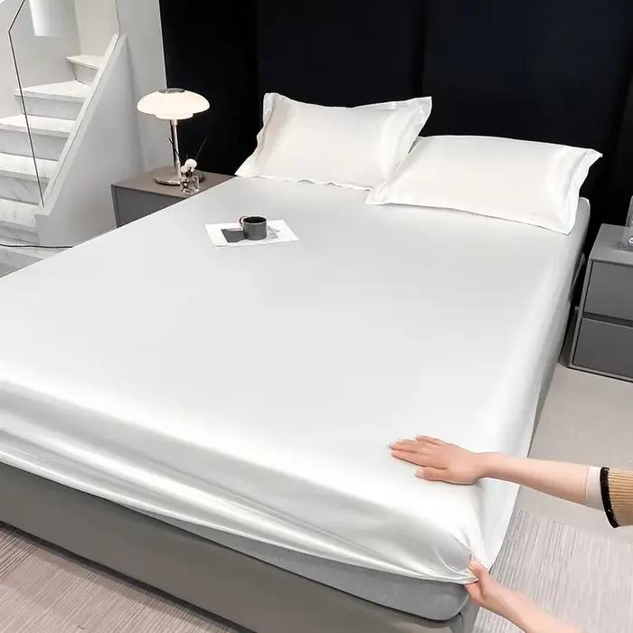 Drap-housse de lit de Couple imperméable en Satin d'été, draps de lit Double, housse de matelas, pro