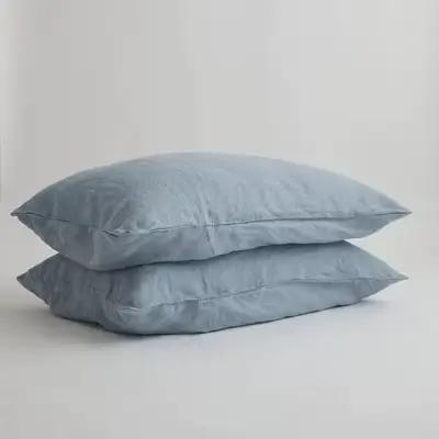 Taie d'oreiller Double longue en lin pur 100%, taie d'oreiller européenne pour lit, housse de coussi