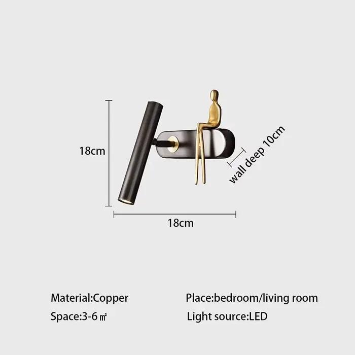 Lampe murale rotative en cuivre, design moderne et minimaliste, design nordique haut de gamme, éclai