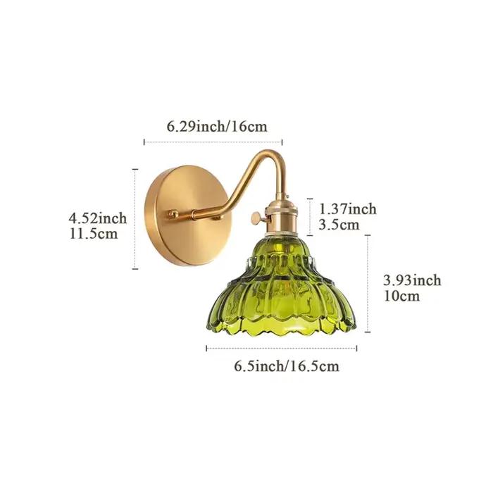 Applique murale Vintage en verre Floral, luminaire décoratif d'intérieur, idéal pour une chambre à c