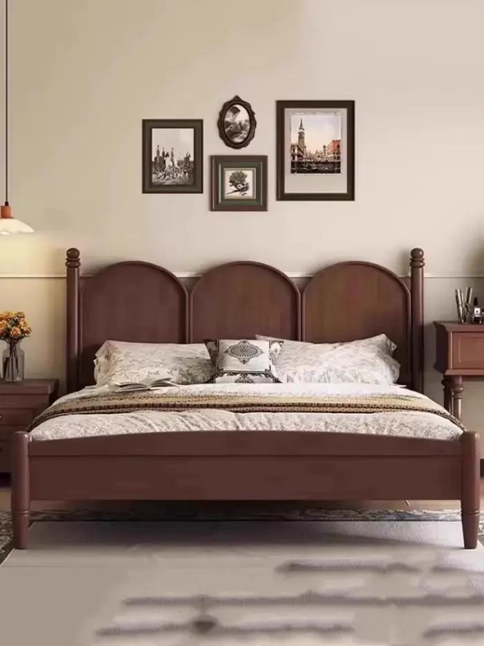 Lit de chambre nordique Queen Size, esthétique, Vintage, Unique, plateforme rembourrée, Camarotes Pa