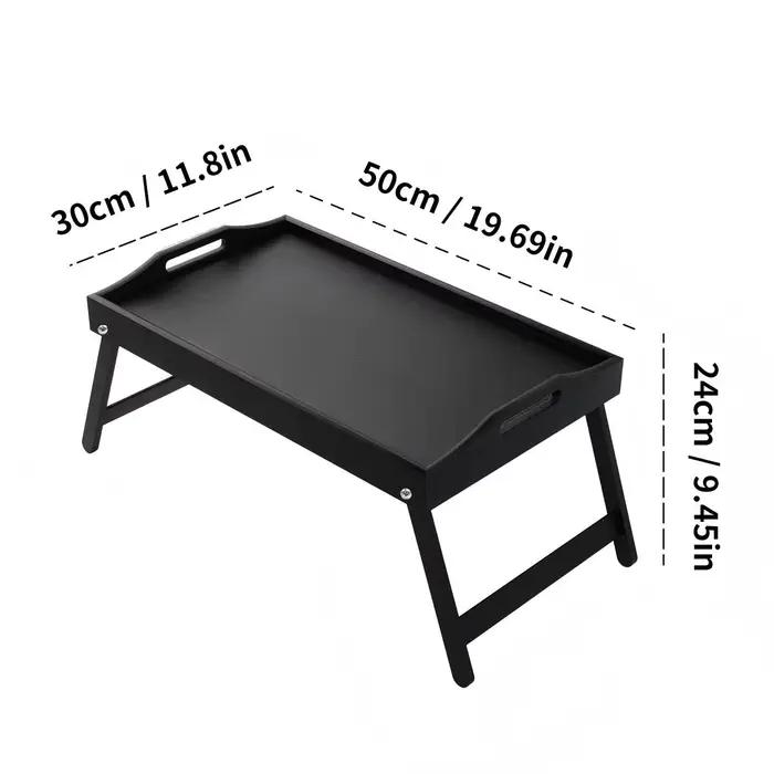 Plateau de lit en bambou avec pieds pliables, plateau de service pour le petit-déjeuner, manger, tra