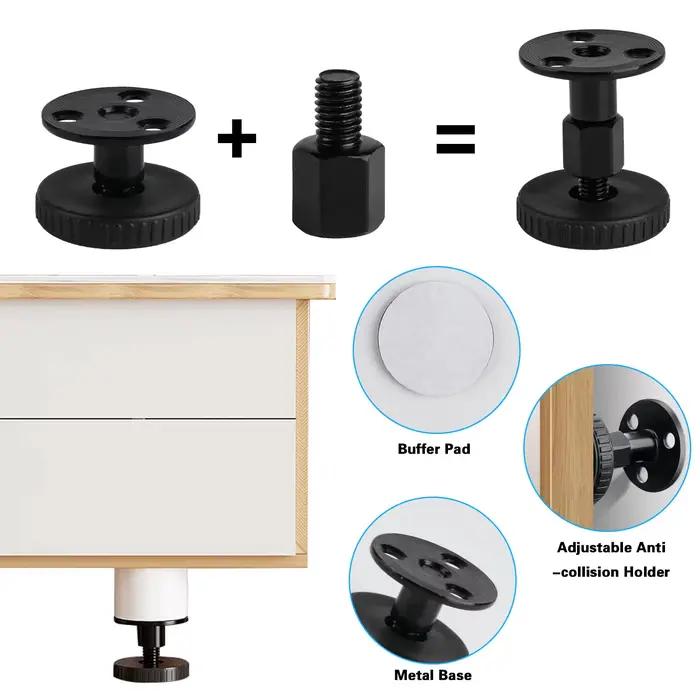 Paquet de 4 pieds de meubles réglables (27-64 mm) – Pieds de nivellement pour canapé/table/armoire, 