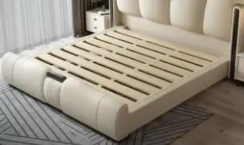 Lit de rangement moderne rembourré, cadre fantaisie, lit français, chambre à coucher, salon, Letto m