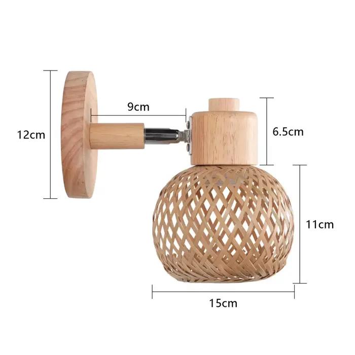 Applique murale en rotin et bambou, luminaire Vintage Boho rustique pour couloir, porche, chambre à 