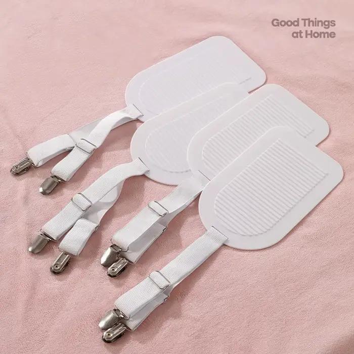 Attaches de drap de lit réglables, lot de 4 sangles élastiques pour draps de lit, attaches pour la m