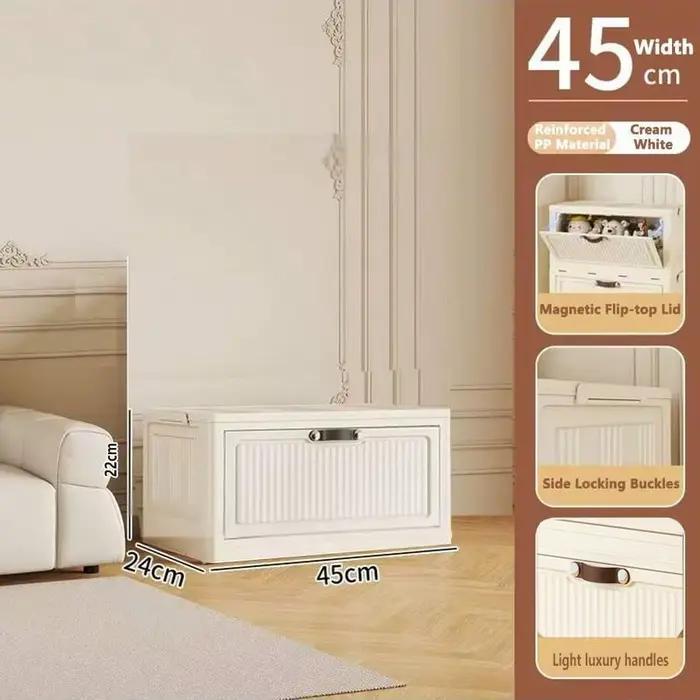 Armoire de rangement transparente pliable, boîte de rangement pour réfrigérateur de grande capacité,