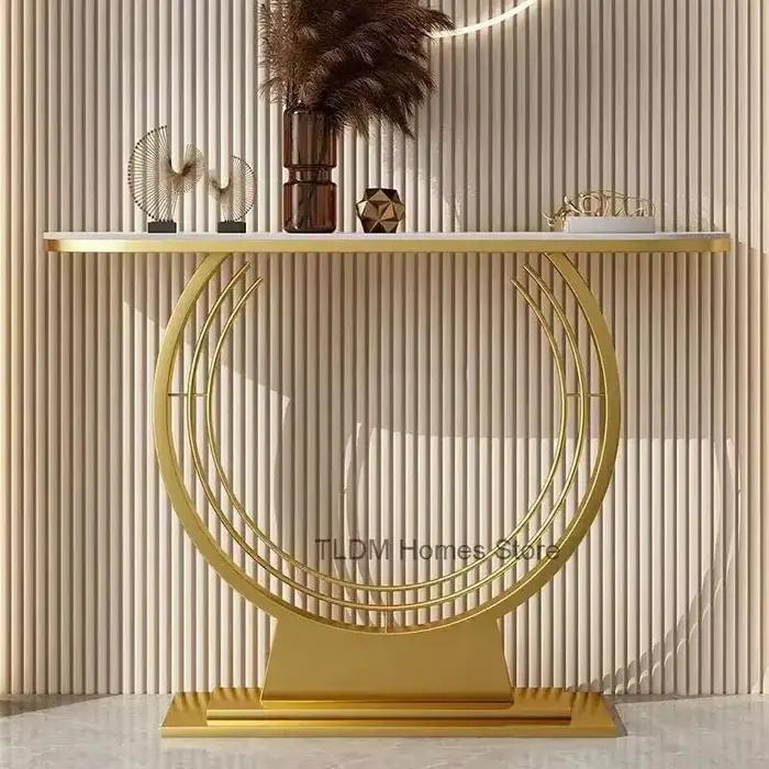 Tables consoles en fer forgé créatives pour couloir, table nordique pour salon, table décorative de 
