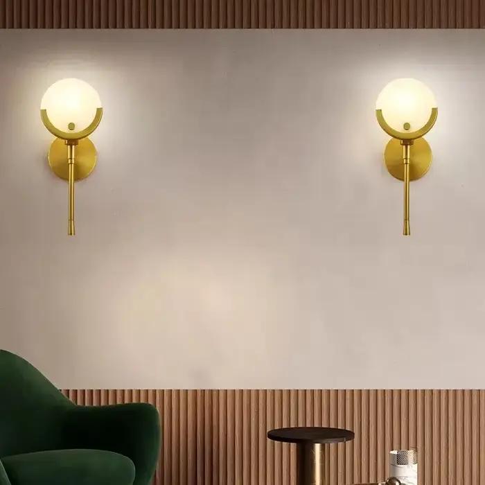 Applique murale en marbre doré, salon, salle à manger de luxe, chambre à coucher, décoration de chev