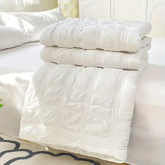 Parure de lit respirante en seersucker, couette légère et douce pour l'été, style moderne, linge de 