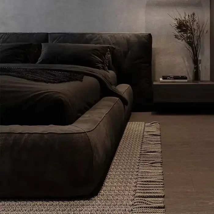 Lits modernes et uniques sous rangement, tables de nuit, cadres de lit Queen Size, tête de lit de lu