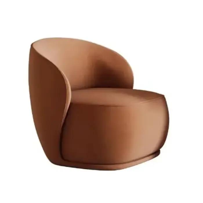 Chaise d'appoint en cuir PU, chaise de Club ronde moderne, fauteuil baril rembourré, canapé simple p