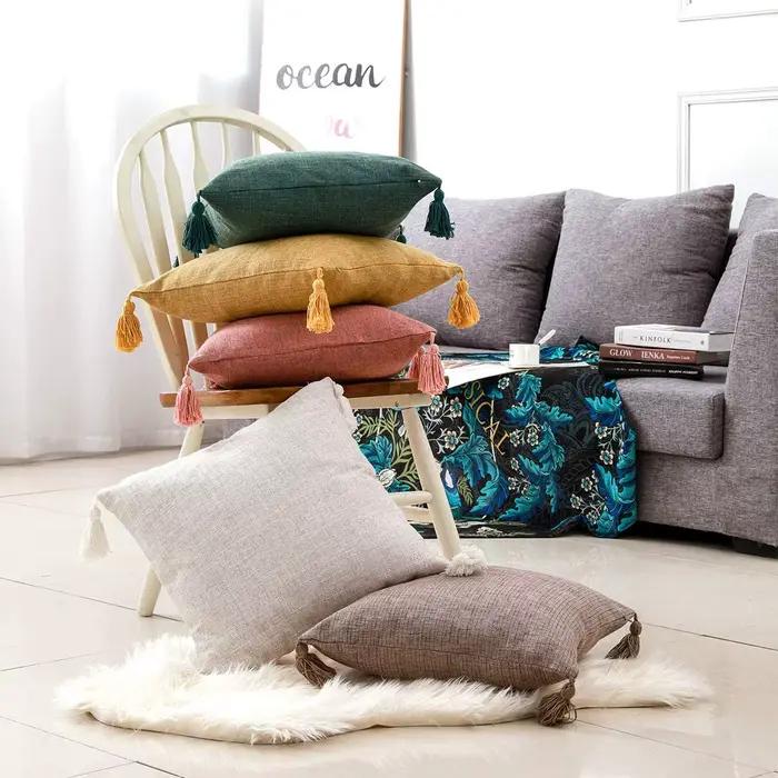 Oreiller/housses de coussin en lin massif