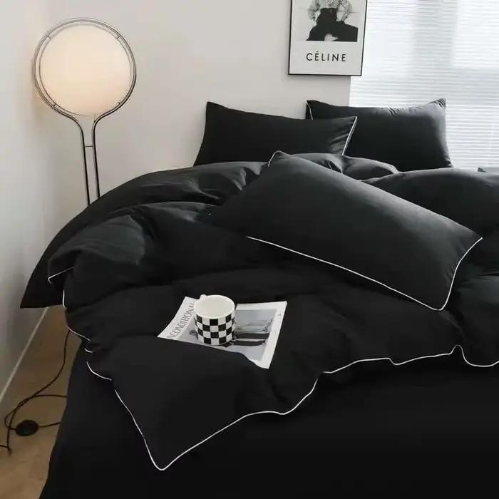 Parure de lit noire – Parure de lit minimaliste Queen/King Size