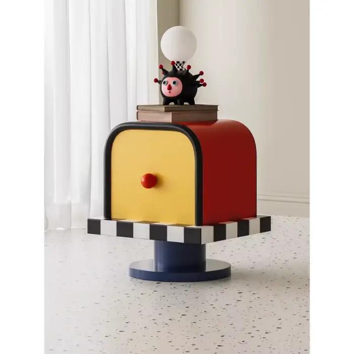 Table de chevet style crème couleur Dopamine