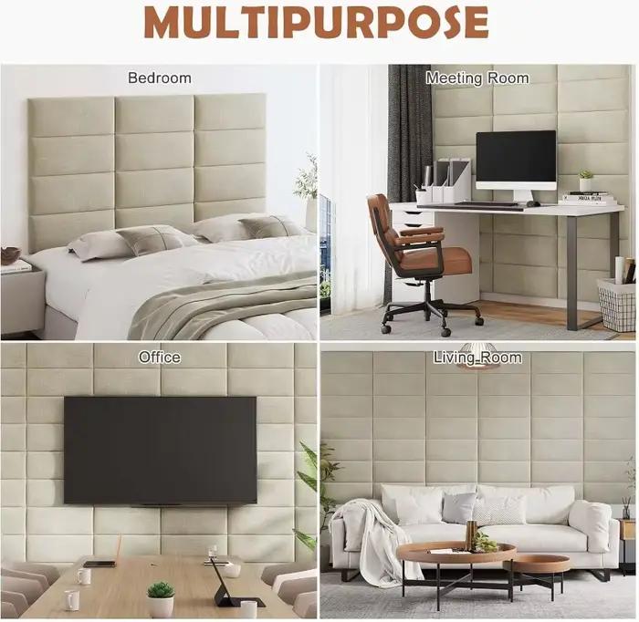Tête de lit murale rembourrée 3D