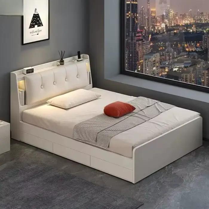 Lits de chambre japonais style loft 180x200 Queen avec rangement unique
