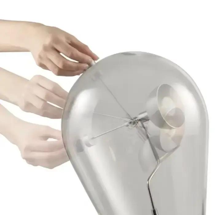 Lampe de bureau en verre industriel vintage