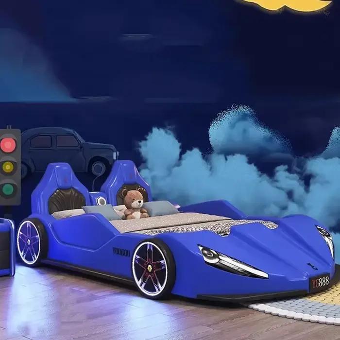 # Offres spéciales haut de gamme chambre sommiers enfants cadres de luxe noir King Size garçons voiture lit