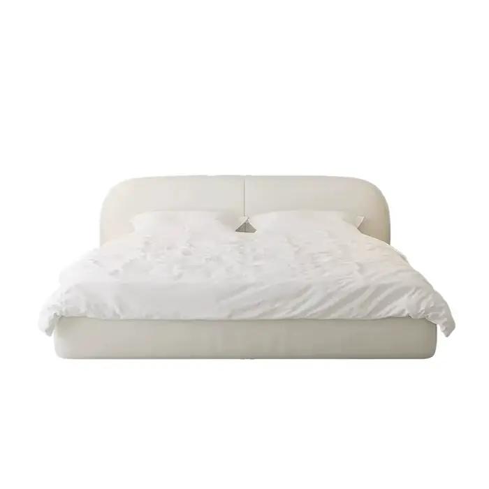 Tête de lit simple blanche en tissu