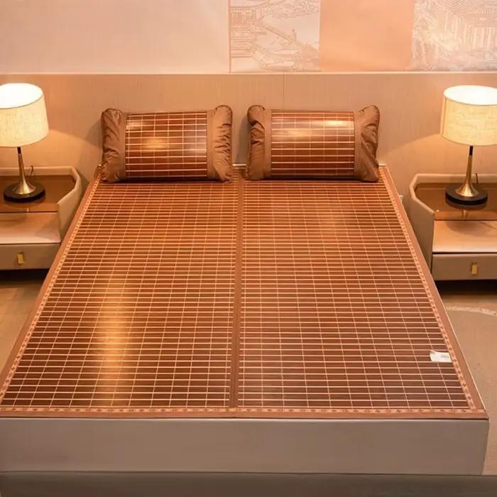 Tapis en bambou double face pliable