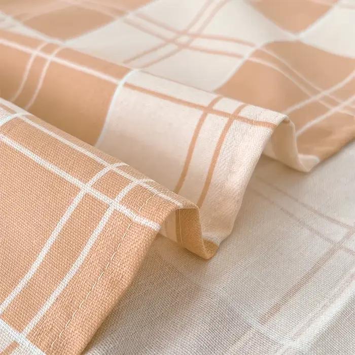 Drap plat 100 % coton à motif écossais pour lit double