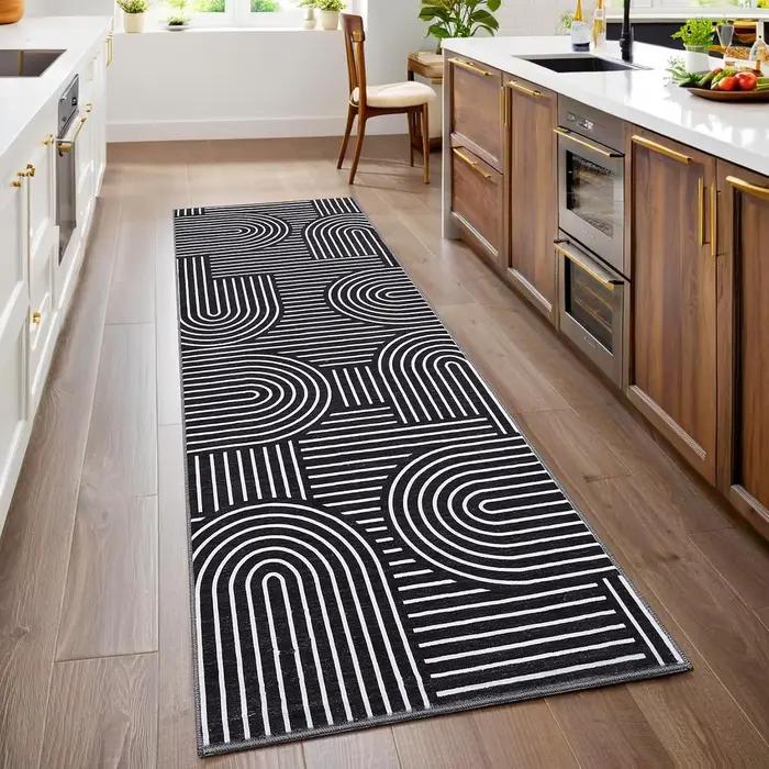 Tapis de couloir modernes longs et abstraits