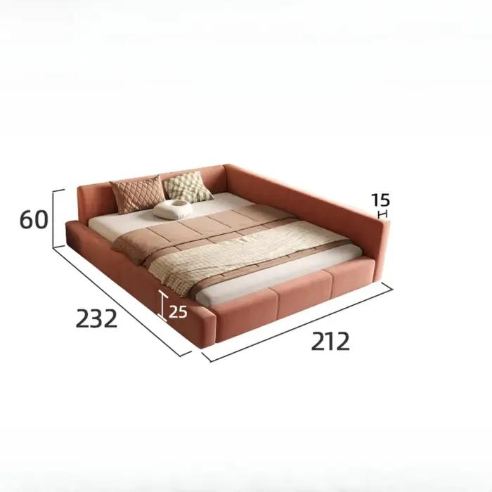 Lit de lecture moderne chambre Unique filles rembourrage Double lit Queen salon tables de nuit Letto Matrimoniale meubles de maison