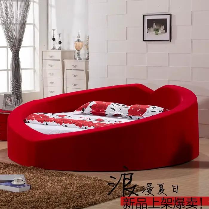 Lit Moderne en Tissu, Nouveau Lit Double Princesse Chinois pour Chambre à Coucher