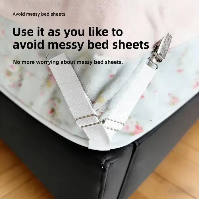Attaches de drap de lit réglables élastiques – Sangles de maintien pour draps-housses – Fixations pour literie domestique et hôtelière