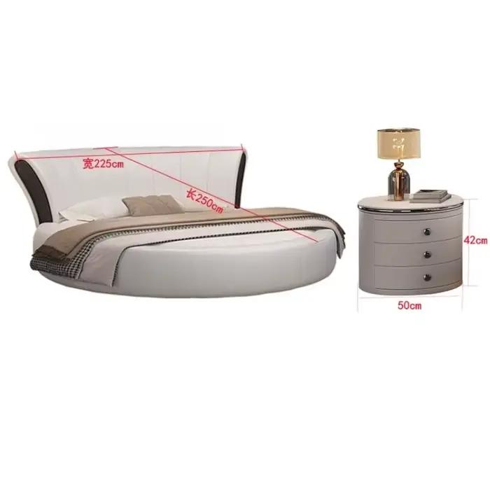 Lit double Queen Size, tables De chevet japonaises