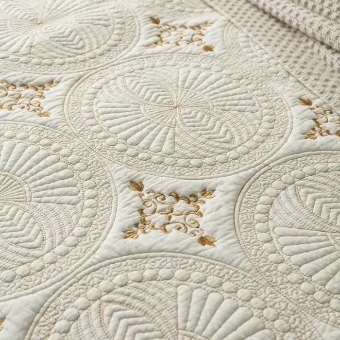 Ensemble de couette en coton brodé pour lit