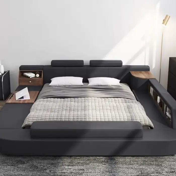 Hôtel luxe lit tiroir européen vanité espace stockage lit salon dormir Cama Inteligente Multifonctionnel meubles de maison
