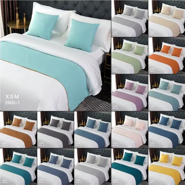 Couettes de lit en coton et lin de couleur unie
