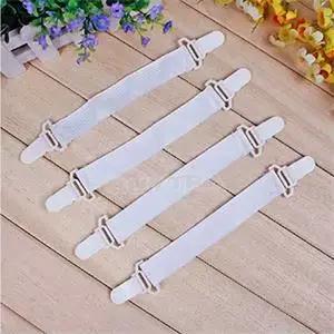 4 Pièces Drap De Lit Blanc Housse De Matelas Couvertures Pinces clip de fixation Élastique fermetures Ensemble