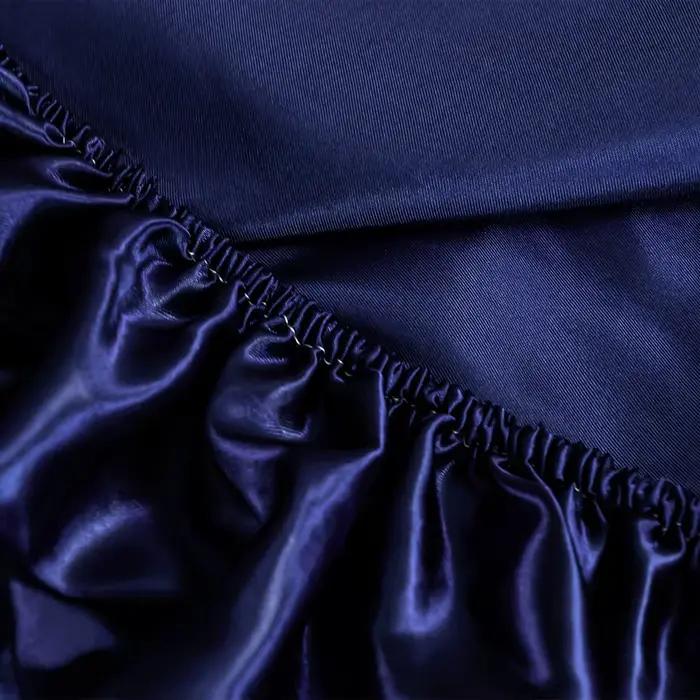Nouvelle Housse de Matelas Ajustée 1 Pièce en Satin Rayé avec Bande Élastique