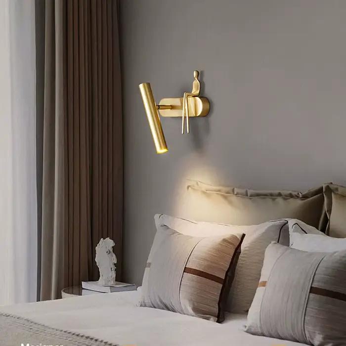 Lampe murale rotative en cuivre