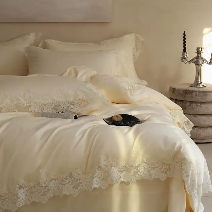Parure de lit de luxe, couleur crème