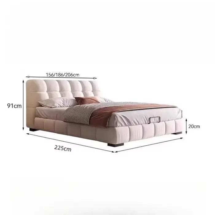Tables de chevet Double lit nordique tiroirs de rangement Queen rembourrage lit crème Deluxe filles Muebles Para dortoir meubles