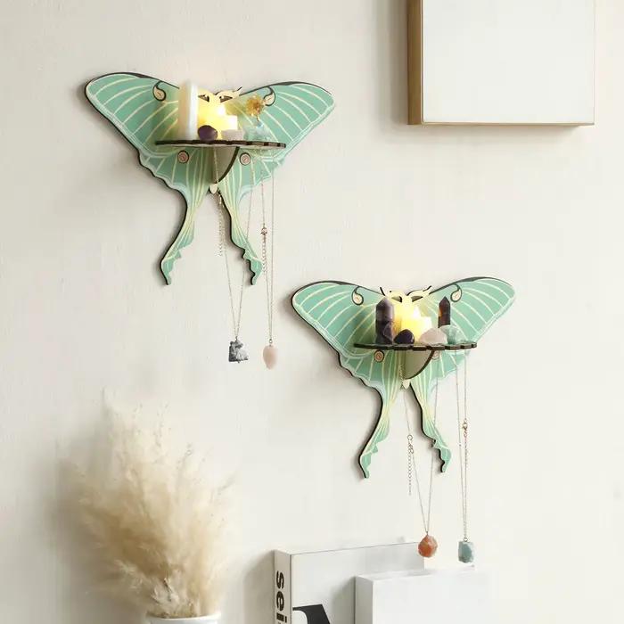 Étagère murale flottante en bois papillon