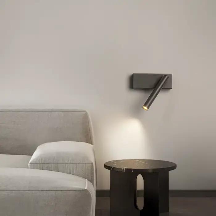 Mur LED lampe lampe de lecture pour chambre hôtel tête de lit nuit livre lampe lumières modernes blanc noir Spot pour salon fond