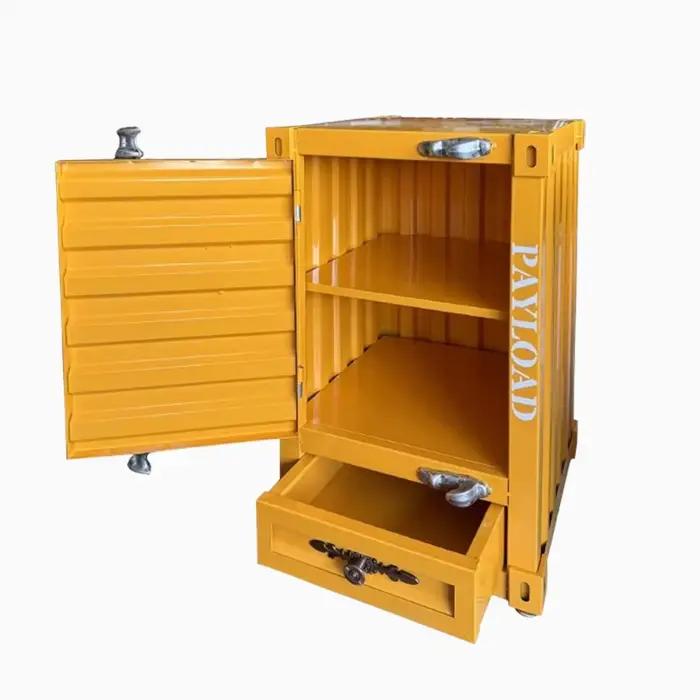 Table d'appoint avec conteneur en métal