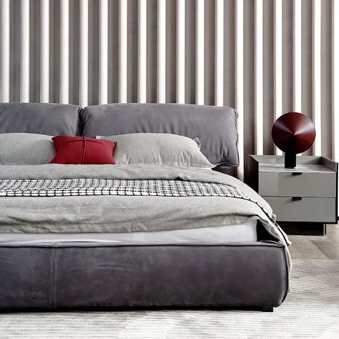 Lit en tissu minimaliste moderne