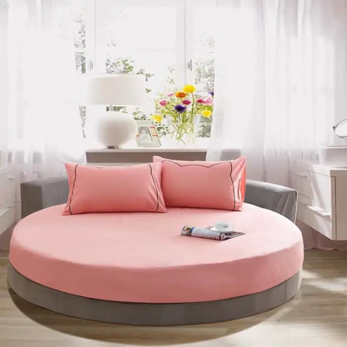 Draps de Lit Ronds en Coton Pur