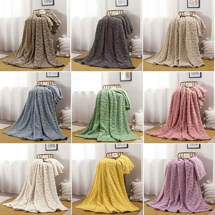 Couverture en peluche lavable en machine pour canapé et lit